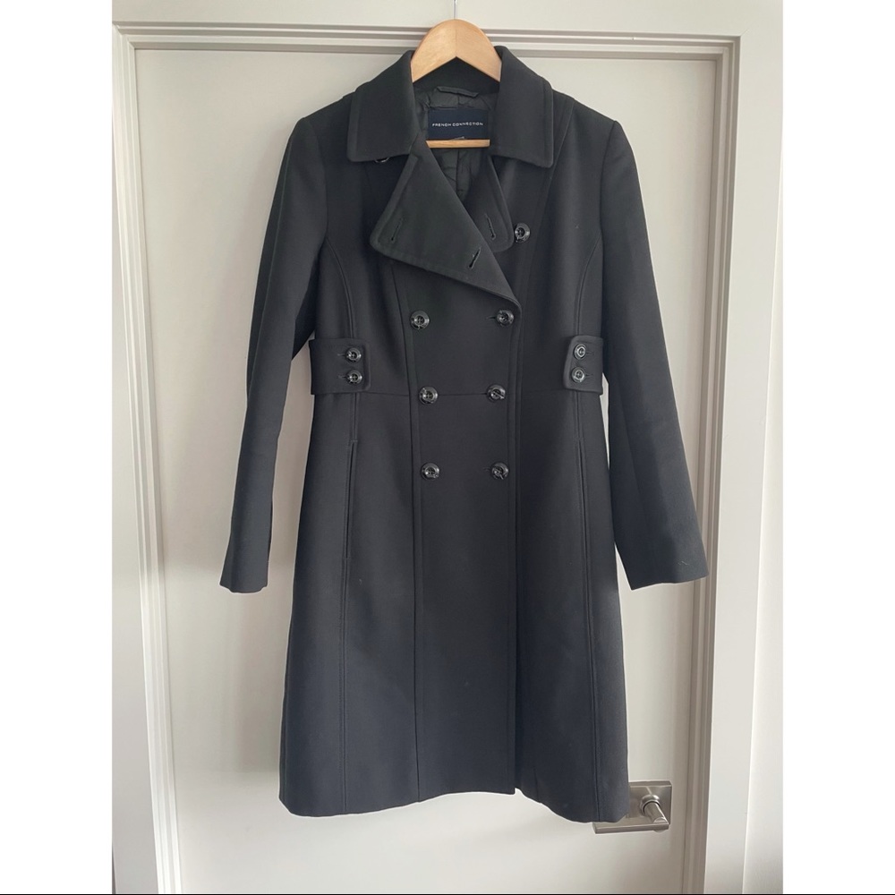 French connection double breasted car coat
